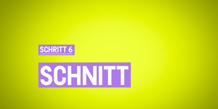 Neongrünes Poster mit weißer Schrift auf lila Hintergrund.