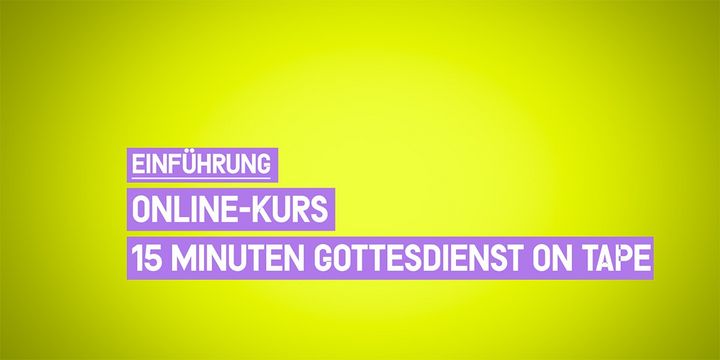 Neongrünes Poster mit weißer Schrift auf lila Hintergrund.